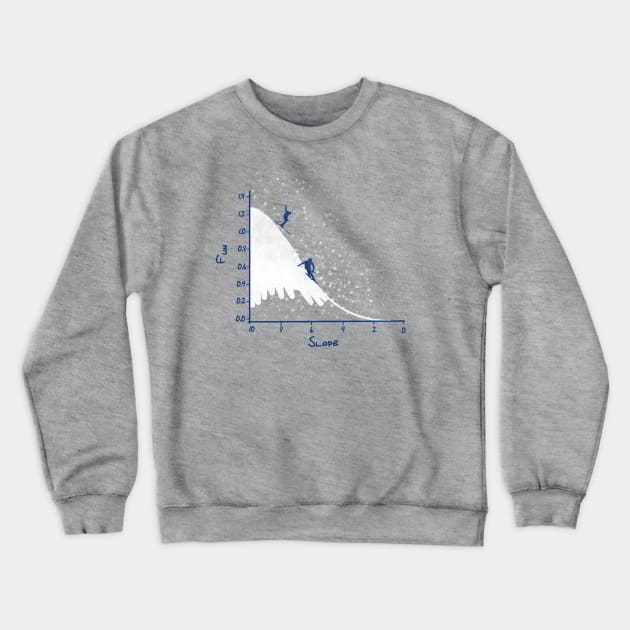 SKIING ON A GAUSSIAN SLOPE Crewneck Sweatshirt by bandy